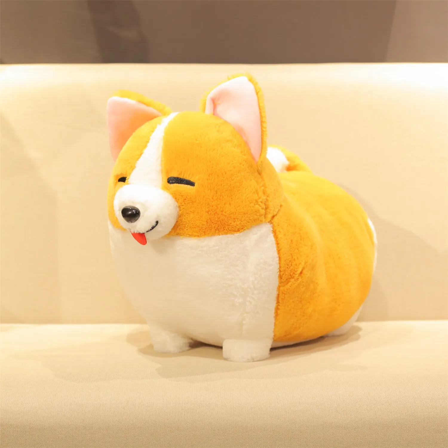 Cute Corgi Dog Plush Toys Doll Kawaii Puppy Dog Soft Stuffed Animal Cartoon Pillow Toy Gift for Kids Baby Children Home Decor - Color: Blink