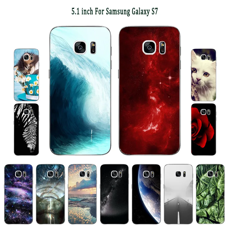 Прозрачный мягкий силиконовый чехол для Galaxy S7 чехлы телефонов матовый Samsung G930 G9308