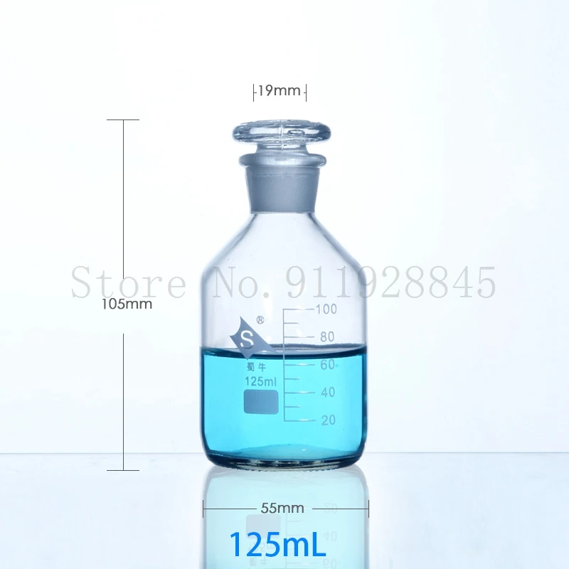 Lab Narrow-mouthed bottle Brown/Transparent Common Glass Small Mouth Reagent Bottle with Ground Stopper Laboratory Sample Vials