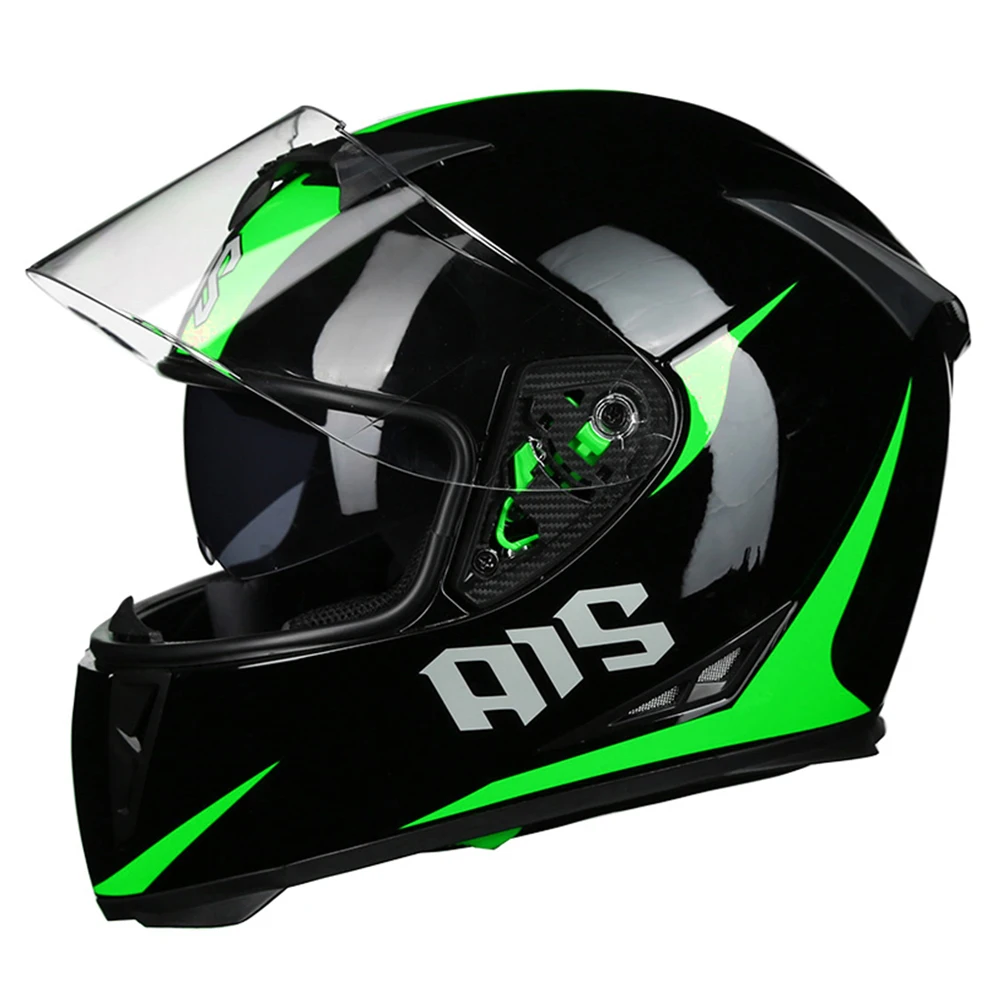 AIS мотоциклетный шлем Casco Moto с открытым лицом Moto шлем с двойным козырьком для мотокросса модульный мотоциклетный шлем - Цвет: 611-03 Clear Lenses