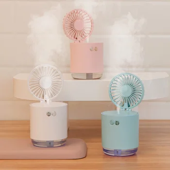 

210ML Air Humidifier With LED Night Lamp Mini Fan Aroma Essential Oil Diffuser USB Fogger Mist Maker for Home Office Car Sprayer