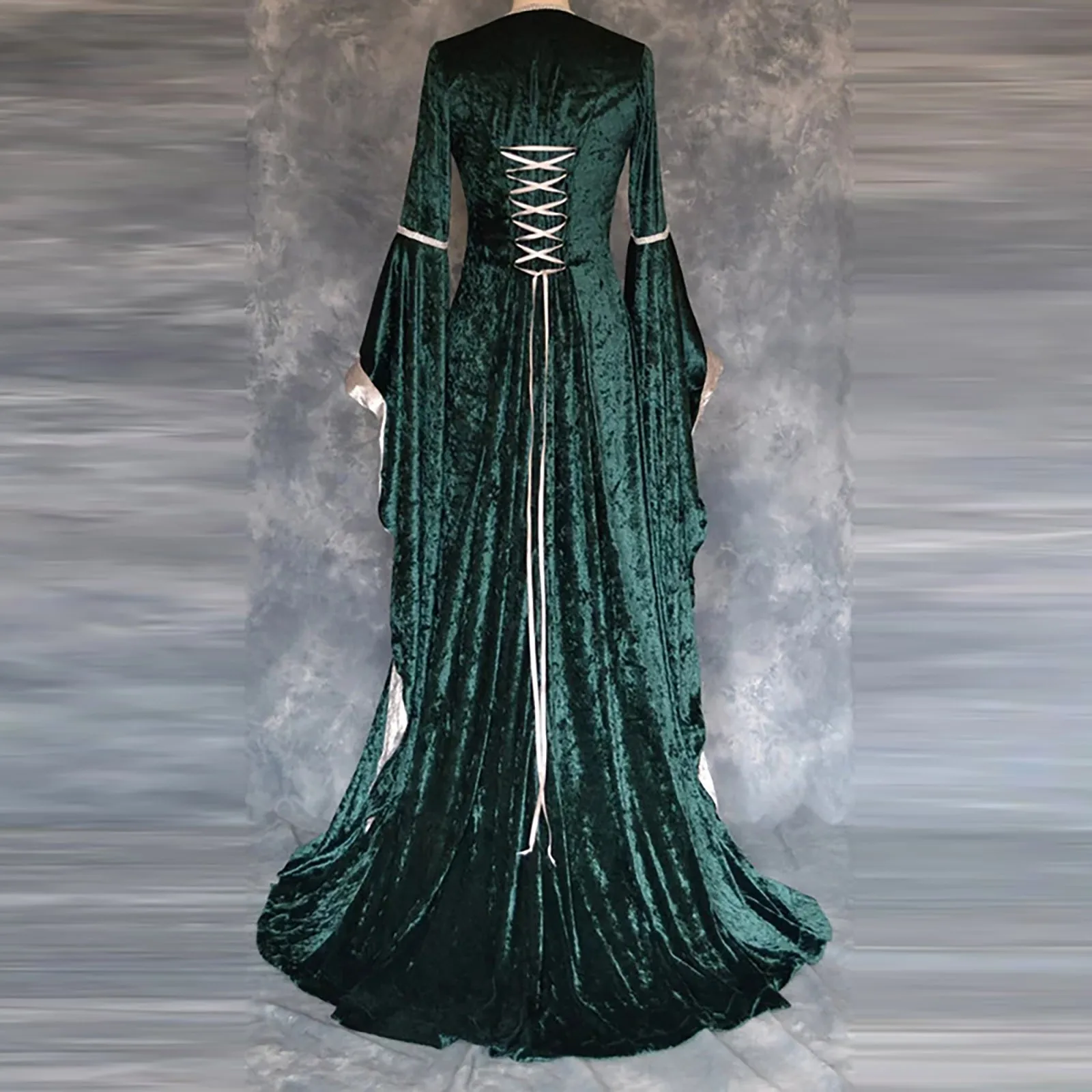 Women Vintage palace dress Cosplay Vintage Party Club Elegant Dress Halloween plus size long Maxi Dress Bandage Skinny Dress 2