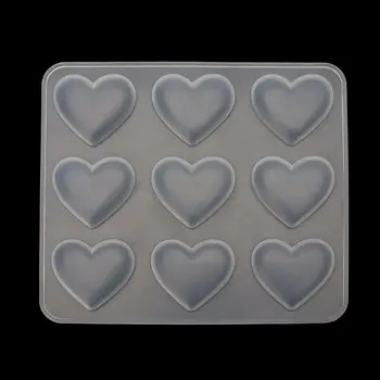 

9 Cup Heart Chocolate Silicone Dessert Mould Baking Cupcake Resin Jewelry Mold R9JE