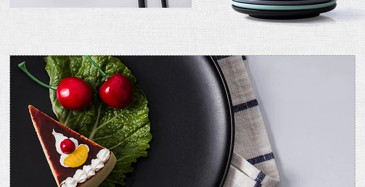 Креативная матовая Цветная Керамическая тарелка, поднос для макаронных изделий, Западная плоская тарелка, посуда, скандинавские домашние блюда