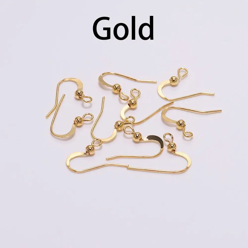 100Pcs 19*18mm Earring Components Hooks Twist  Gold Bronze Ear Hook Clasps Earring Wires Findings For DIY Jewelry Making