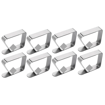 

8 Pcs Stainless Steel Tablecloth Clip,Non-Slip Adjustable Table Cover Clamps Clip for Parties Picnics