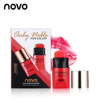

NOVO Double Color Lip & Blush Stick Matte Lipstick Blusher Dual Batom Rouge Face Lips Cosmetics Waterproof Long Lasting Makeup