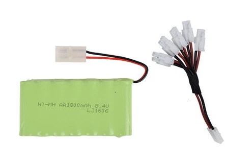 Модель M) Ni-MH 8,4 v 1800mah батарея+ USB зарядное устройство для радиоуправляемых игрушек автомобиль Танк Поезд Робот Лодка пистолет AA 8,4 v перезаряжаемый аккумулятор - Цвет: White