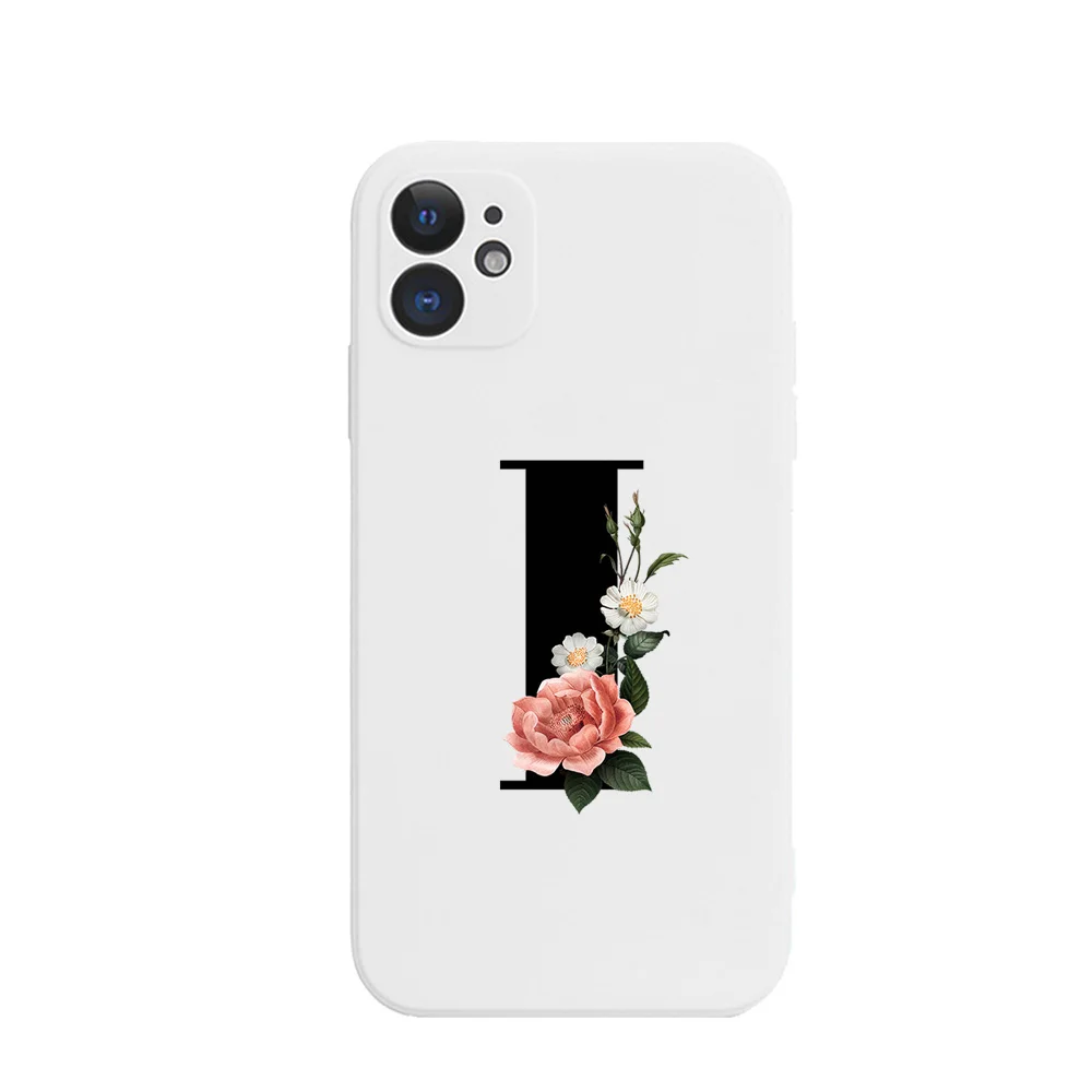 English Letter White Phone Case For iPhone 11 Pro Max X XS Max XR 7 8 Plus Fashion flower soft Silicone Cover iphone 8 leather case