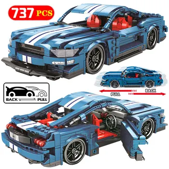 

City Pull Back Mechanical F1 Racing Car Model Building Blocks Technic Diy Sport Car Bricks Gifts Toys For Children