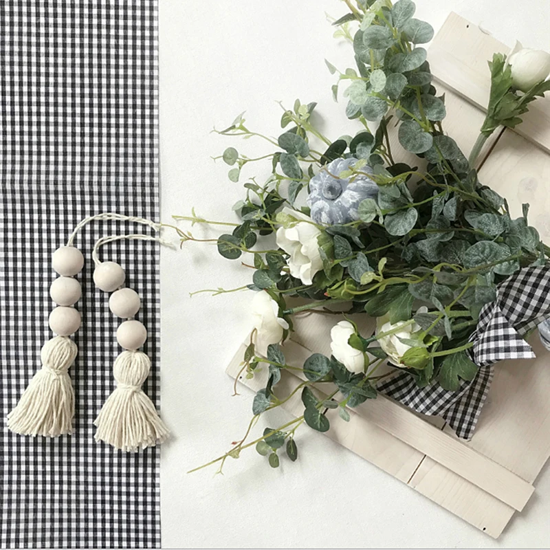 2 шт./компл. Плетеный абажур из натурального дерева с кисточками бисером украшения детской комнаты Украшения Подвесной Настенный декор Подставки для фотографий