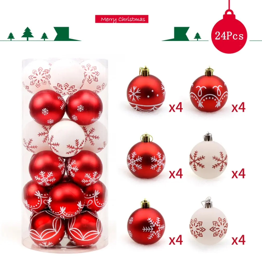 

24pcs Christmas decorations balls tree ornaments large foam Styrofoam decoration toys on the Christmas tree 6cm Ball Baubles new