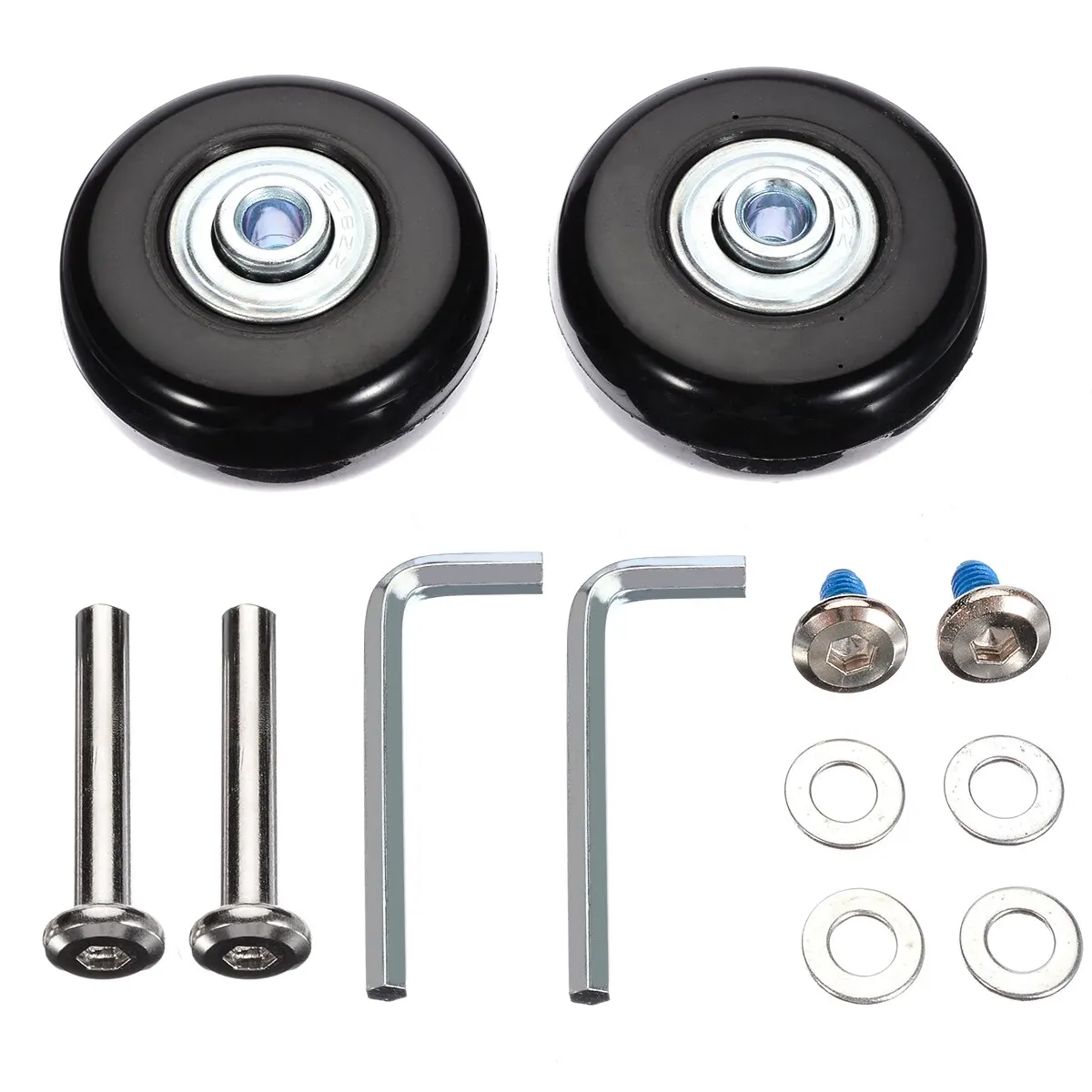 2 Sets Luggage Suitcase Replacement Wheels Roller Bearing Hardware Repair Kit Furniture Casters OD 45mm