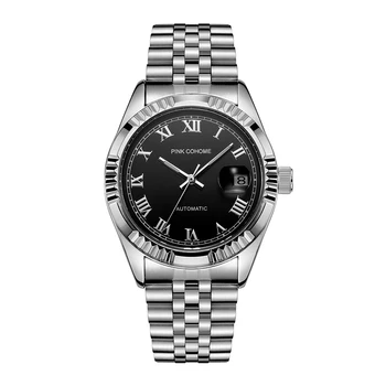 자동 남자 기계식 유명한 스테인레스 스틸 팔찌 손목시계, Aaaa Mekanisk Automatisk Klocka Armbandsur Mekanism