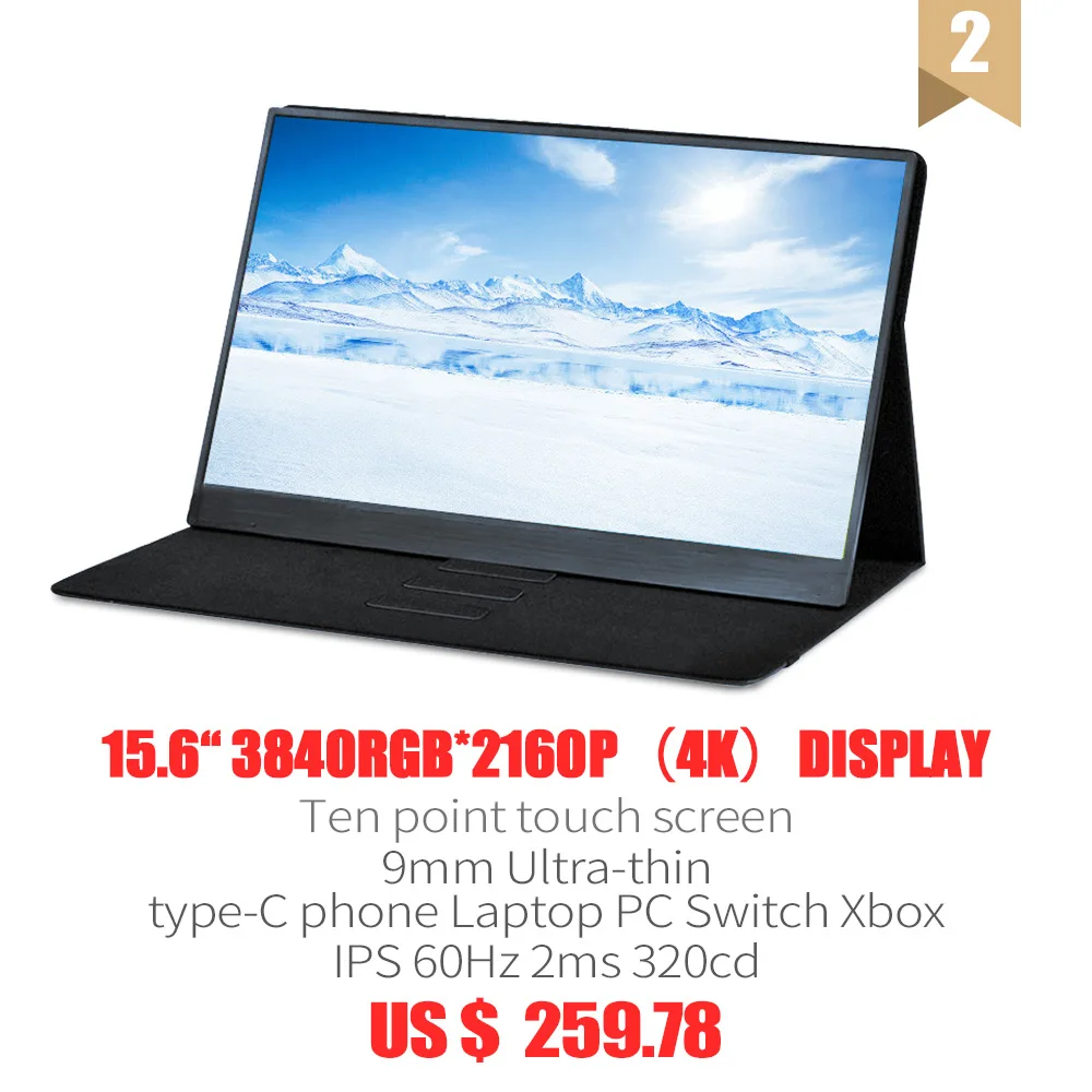Najtaniej 15.6 cala 4 K 3 K 2 K 1080 P HDR HD ekran dotykowy przenośny telefon C Monitor HDMI dla Gamin Switch XBOX PS4 Laptop Desktop