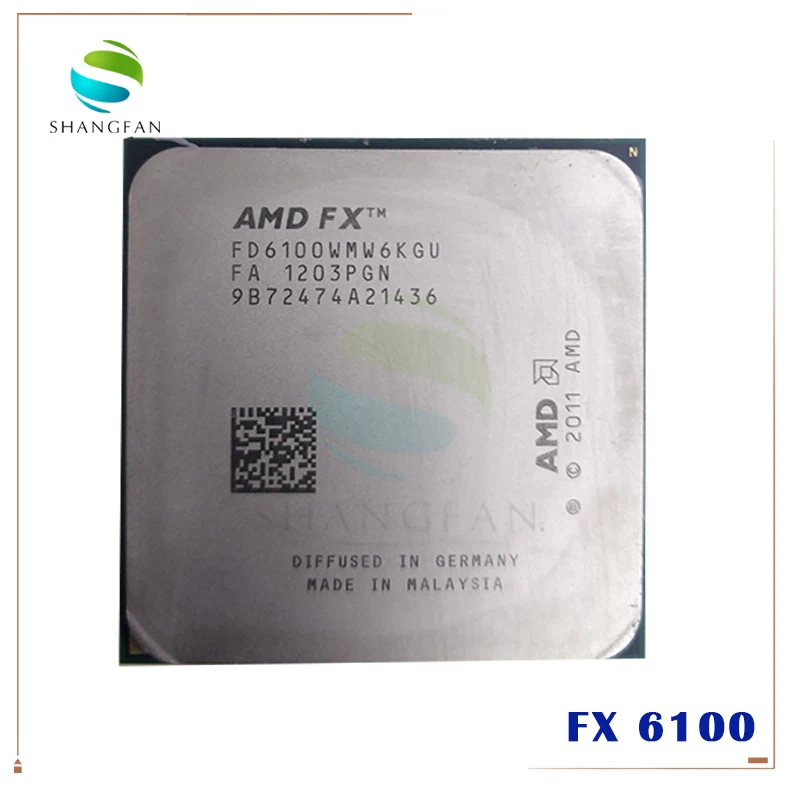 Процессор AMD FX Series FX6100 3 ГГц шестиядерный ЦП 6100 FD6100WMW6KGU 95 Вт Разъем AM3 +|amd fx-series|fx