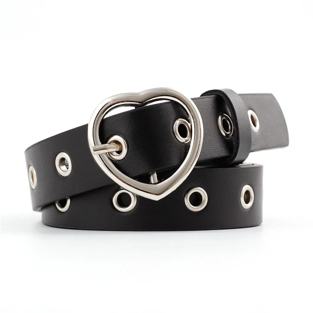 20#Women Belt Women Ladies Vintage Heart Buckle Leisure Leather Belt Trouser Accessories Cinturones Para Mujer