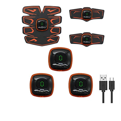 Rechargeable Abdominal Muscle Stimulator Trainer With Display Sport Press Absence Gym Equipment Fitness Apparatus EMS Abdominal - Цвет: orange-without box