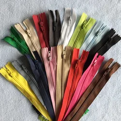 Assorted Nylon Coil Zippers Set - 21 Pieces, Various Lengths - 25 cm (Mix colors)