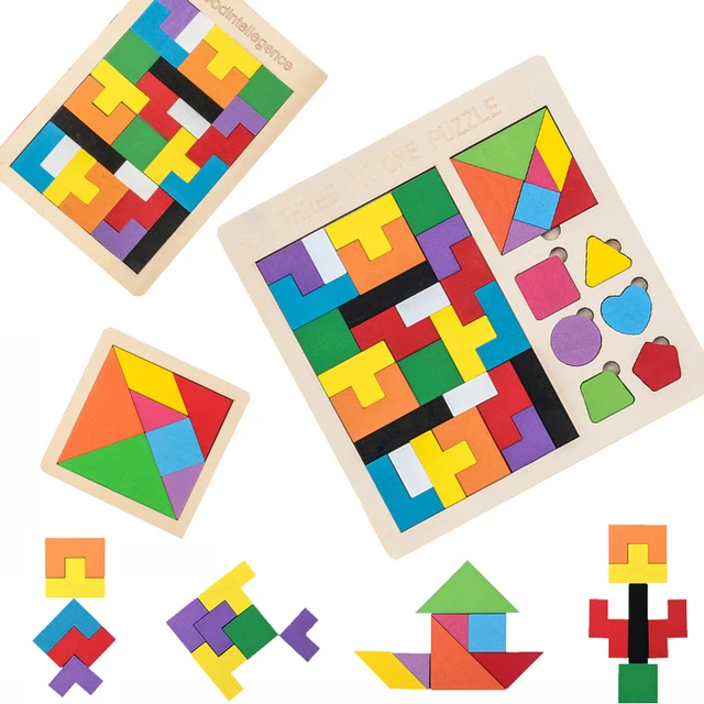 Sy 2 in 1 Early Education Block Brain Teaser Jigsaw Tangram 3D Puzzle Games  Toys Kids Drawing Toy Tetri Building Blocks for Gift - China Toy and  Educational Toy price