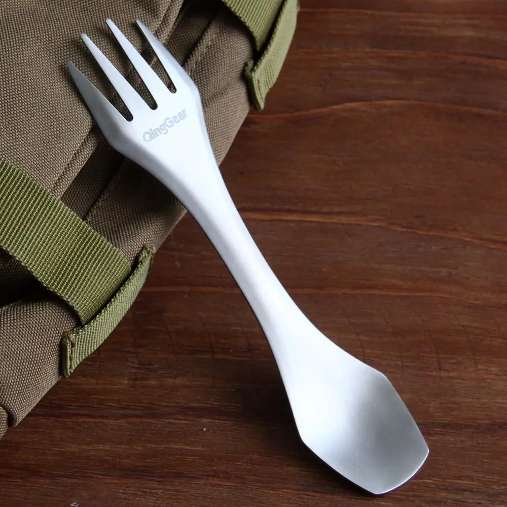 QingGear Титан 3-в-1, ложки, вилки, Ножи Сверхлегкий комбинированных ложек и вилок посуда Портативный посуда столовые приборы