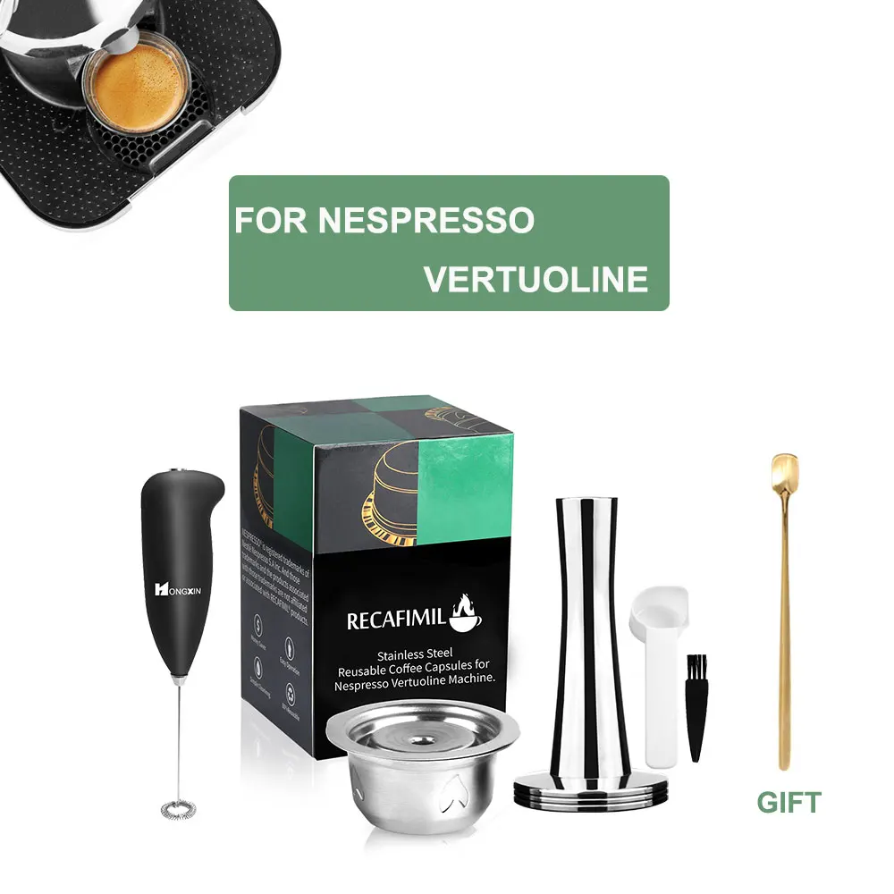 Capsules De Cafe Reutilisables 230ml En Acier Inoxydable Pour Nespresso Vertuo Rechargeables Filtre Vertuoline Avec Mousseur A Lait Diy Aliexpress