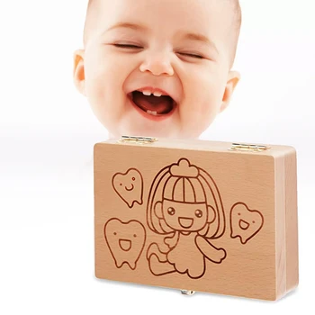 

Wooden Collection Box For Baby Kid Teeth Storage Box Personalized Gift Collection Storage Case Jewelry Collecting Organizer Box