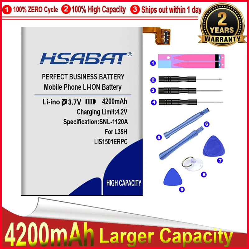 Аккумулятор HSABAT 4200 мАч LIS1501ERPC для Sony Ericsson Xperia L35h ZL X ZQ C650X L35 L35i L35a LT35h LT35i C6502 C6503 C6506 |