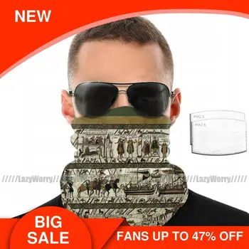 

Viking Mouth Face Mask Bayeux Tapestry Facial Mask with 2 Filters Beautiful Adult Fashion Mask