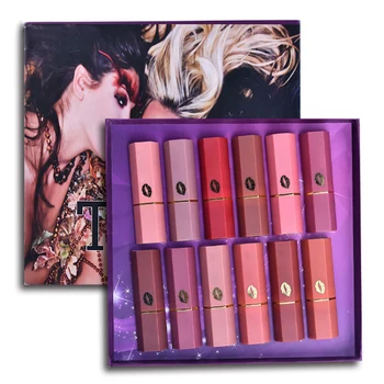 

12 Colors Fashionable Long Lasting Matte Lipstick Moisturizing Heart-Shape Set Matte Heart-Shaped Moisturizing Lip Balm Lipstick