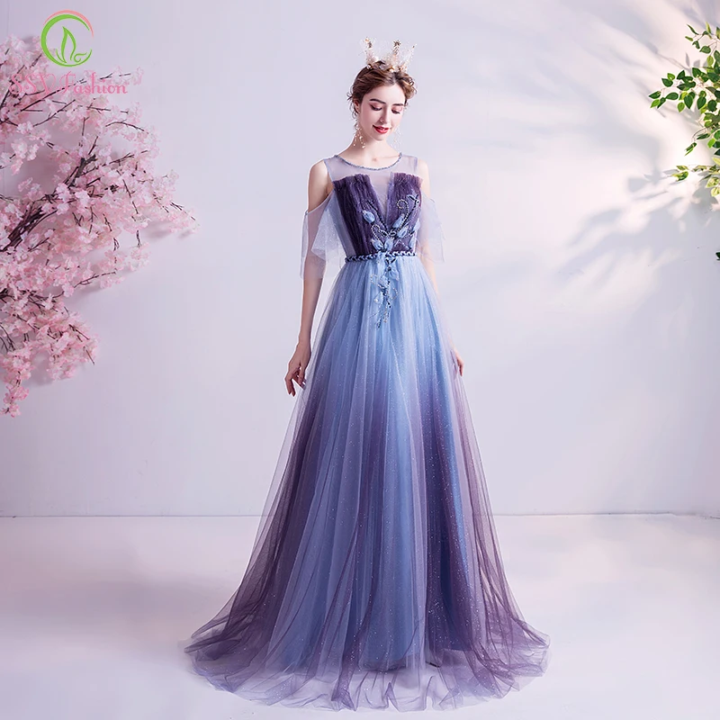 Ssyfashion New Banquet Elegant Blue 