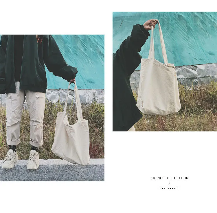 South Korea Simple Versatile Shopping Bag Ultra Large Capacity INS Laziness Style Shoulder Japanese-style Literature And Art Can