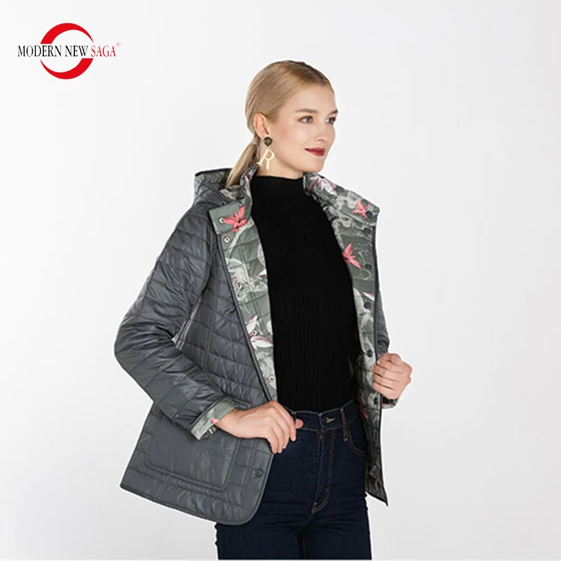 

MODERN NEW SAGA 2019 New Autumn Collection Women Short Coat And Jacket Female Slim Cotton Padded Basic Tops Thin Hooded Parkas