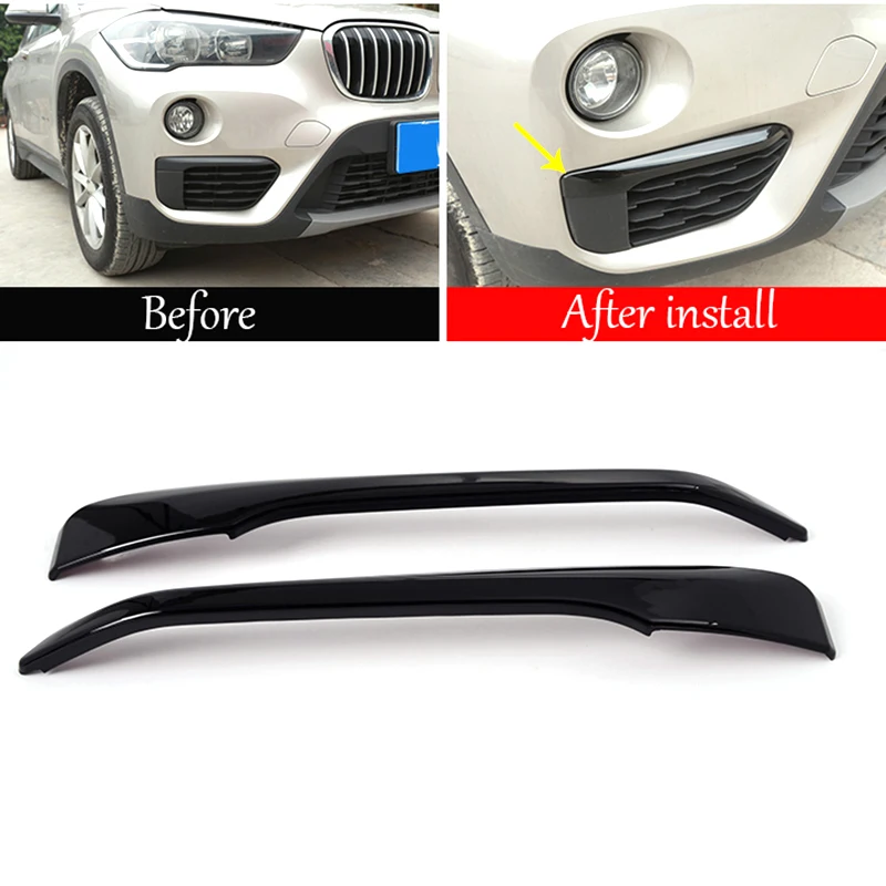 

Car Front Fog Lights Lamp Strips Trim Cover Stickers for Bmw X1 F48 2016-2019
