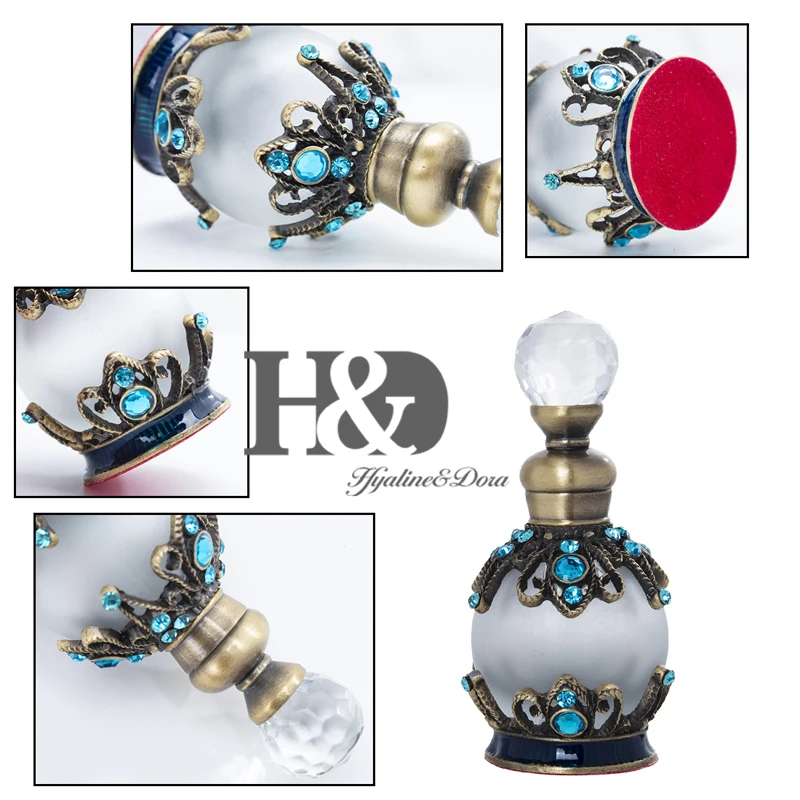 H& D, 3 цвета, 15 мл, ручная работа, Ретро стиль, многоразовый флакон для духов, Пустой Стеклянный матовый контейнер для духов, домашний Свадебный декор, Рождественский подарок
