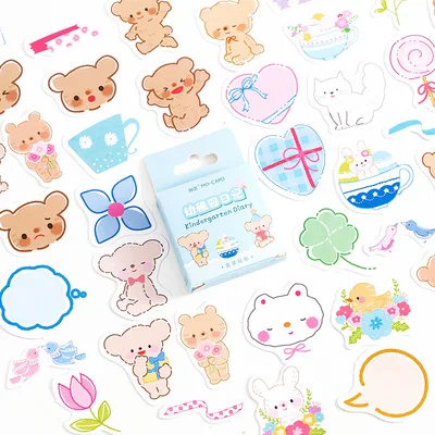 Mr.paper 24 Designs Colorful Ins Style Scrapbooking Bullet Journal Stickers Kawaii Girlish Deco Mini Box Stickers Child Gifts 23