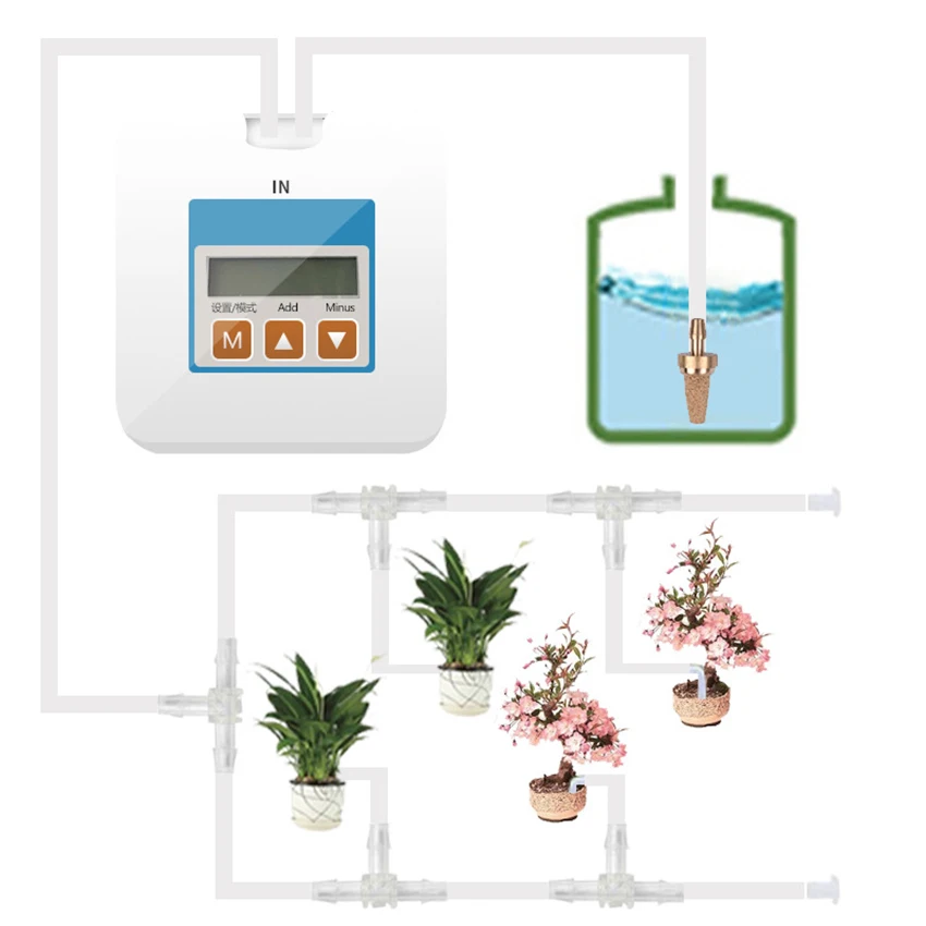 

Садовая автоматическая система полива, умная система капельного орошения с таймером, водяной насос для прокачки саженцев и цветов в горшке