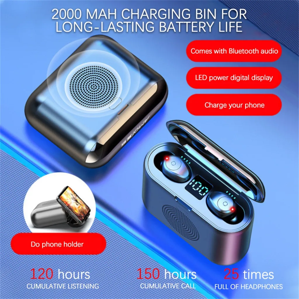 50 # Twins Touch Bluetooth 5 0 наушники Спортивная стерео Беспроводная гарнитура 6D динамик