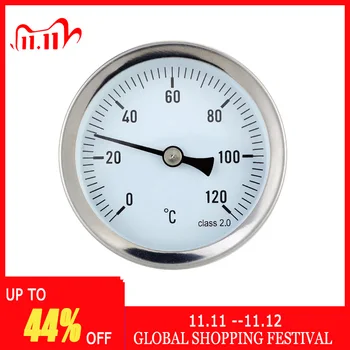 

Water-proof 0-120degree Aluminum Hot Water Pipe Thermometer Pipe Hot Water Heating 63mm Dial Temp Gauge