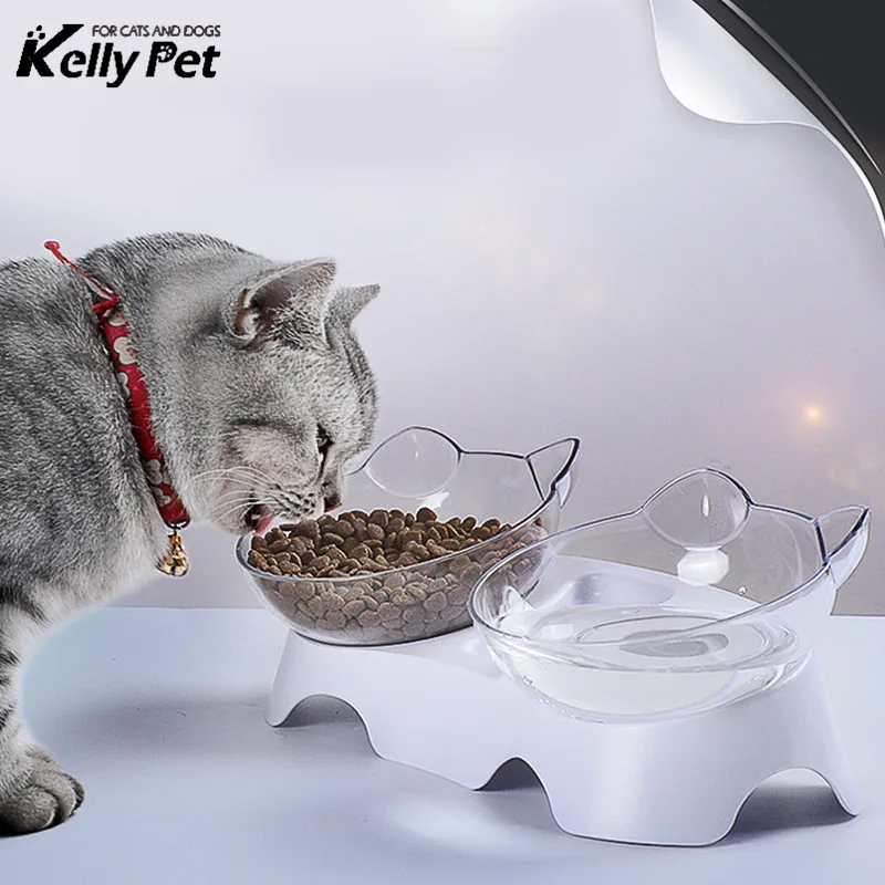 Нескользящие миски для кошек Mascotas двойные с поднятым подставкой домашних