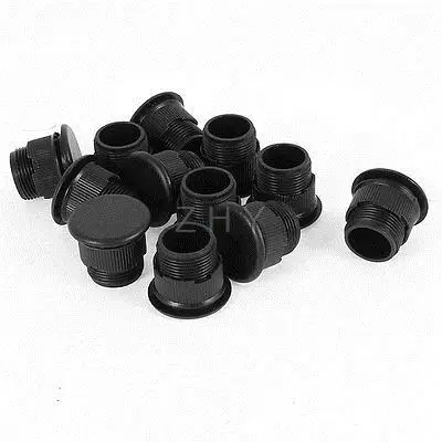 

12 Pcs Black Plastic Push Button Switch 16mm Mount Hole Panel Plug Cap