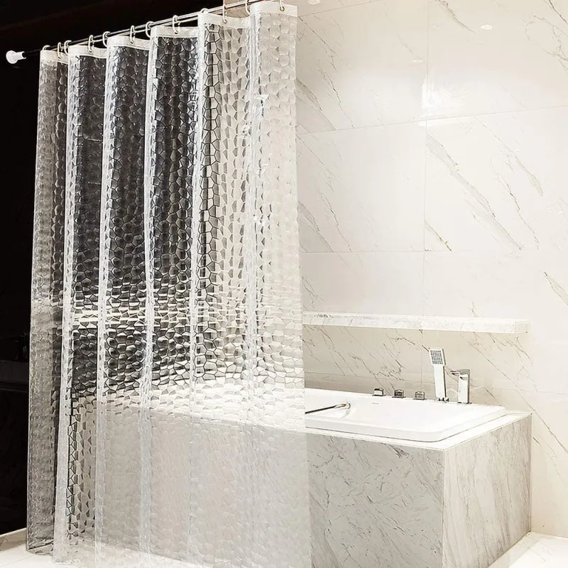 3D Shower Curtain Transparent Waterproof Mildew Proof Bath Curtains Modern EVA Environmental Bathroom Curtain With Hooks shower curtains