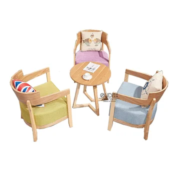 

Tea shop coffee table and chair combination simple casual fashion 2 people talk fresh western restaurant dessert shop sofa