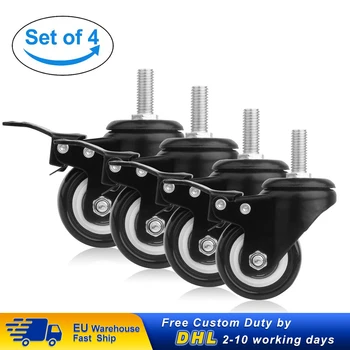 

4pcs Furniture Wheel 50mm Swivel Castors with Brakes Heavy Duty 200kg Furniture Casters with 360 Degree Office Chair Wheels