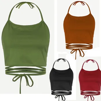 

Women Summer Halter vest Backless Vest Tank Tops Blouse Sleeveless Shirt Sexy Female Casual Vest Tops Tee debardeur femme