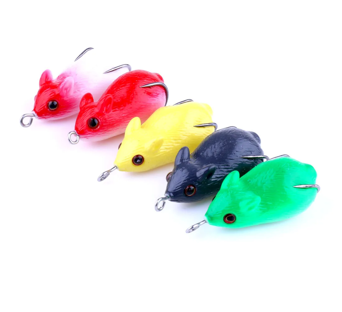 

Bass Fishing Lure Floating Bait Silicone Soft Lures For Fishing Jig Swimbait Shad Silicone Bait 50mm Mouse Artificial Wobbler