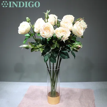 

INDIGO -Wholesale 100pcs New Style Rose Real Touch Rose Flower Artificial Flower Wedding Flower Dahlia Party Event Free Shipping