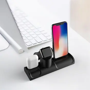 

3In1 Silicone Charging Stand Dock for Apple Watch 4/3/2/1 for iPhone for Airpods