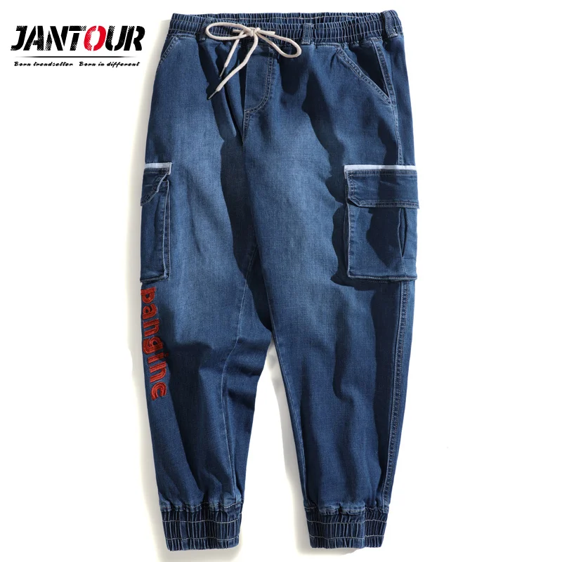 Autumn Winter New men's pants Elastic foot Skinny Pants Tactical military male Cargo Pants men Multi-pocket Overalls big size