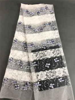 

New Arrival Dreamy Butterfly Sequin Lace Fabric French Embroidery Mesh Colth Fabric DIY For Wedding Party Stage Drees